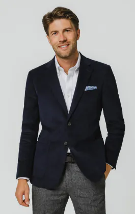 Navy Needlecord Jacket